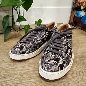 Hush Puppies Snake Print Sneakers Size 8 Women Leather Look Comfort Casual Shoes